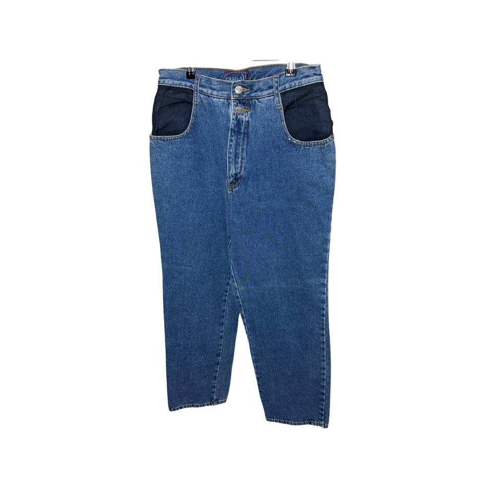 Zana-Di Vintage 90s High Waisted Mom Jeans Blue Contrast Pocket Size 13 Medium